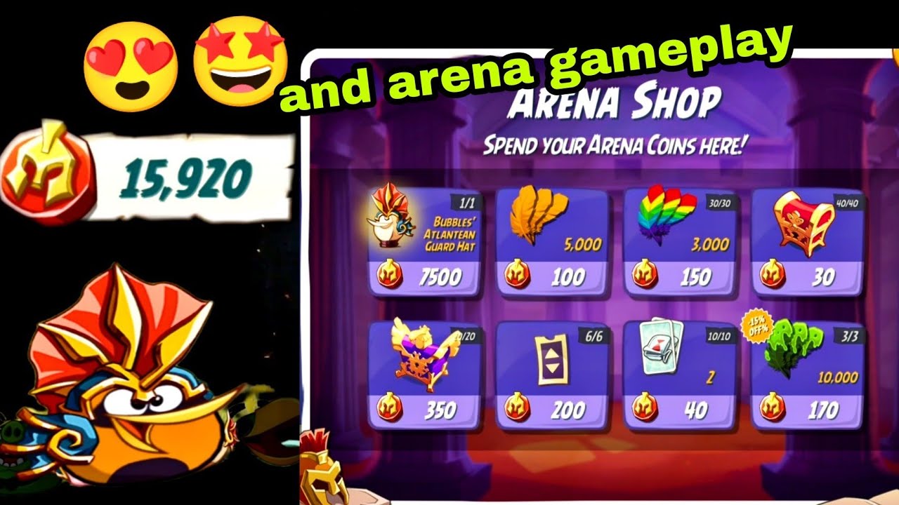 Angry birds 2 new bubbles mighty hat,arena gameplay,new arena streak rewards,brand new arena shop