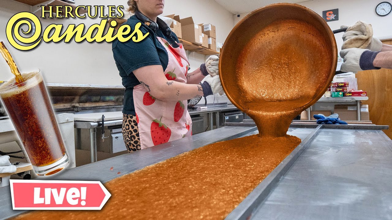 Making Root Beer Float Ribbon Candy LIVE!