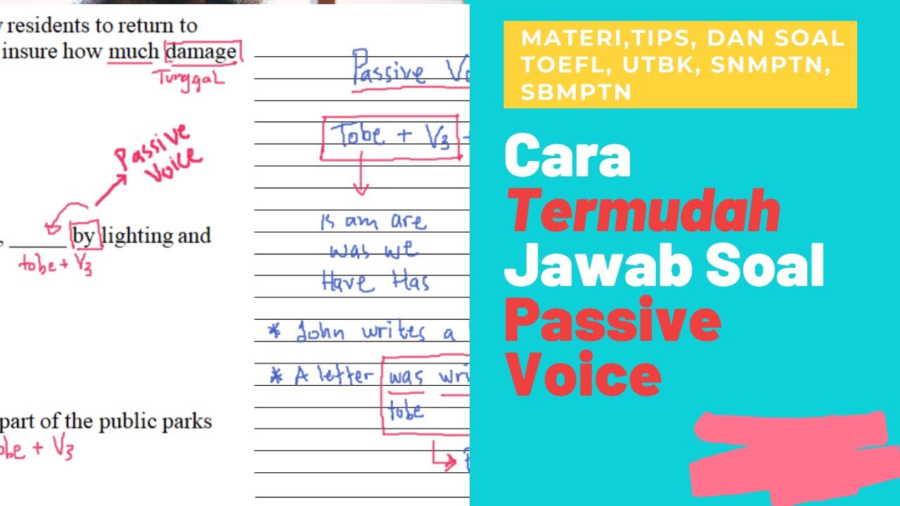 TRIK CEPAT Active - Passive voice - soal grammar bahasa inggris kelas,TOEFL,utbk