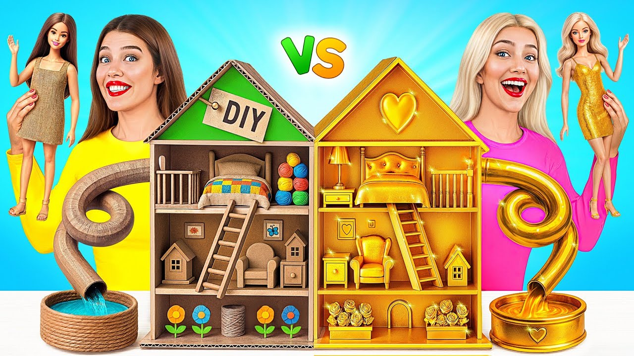 We Build Amazing Doll House Rich vs Broke Challenge | Funny Challenges by Super Hyper DO