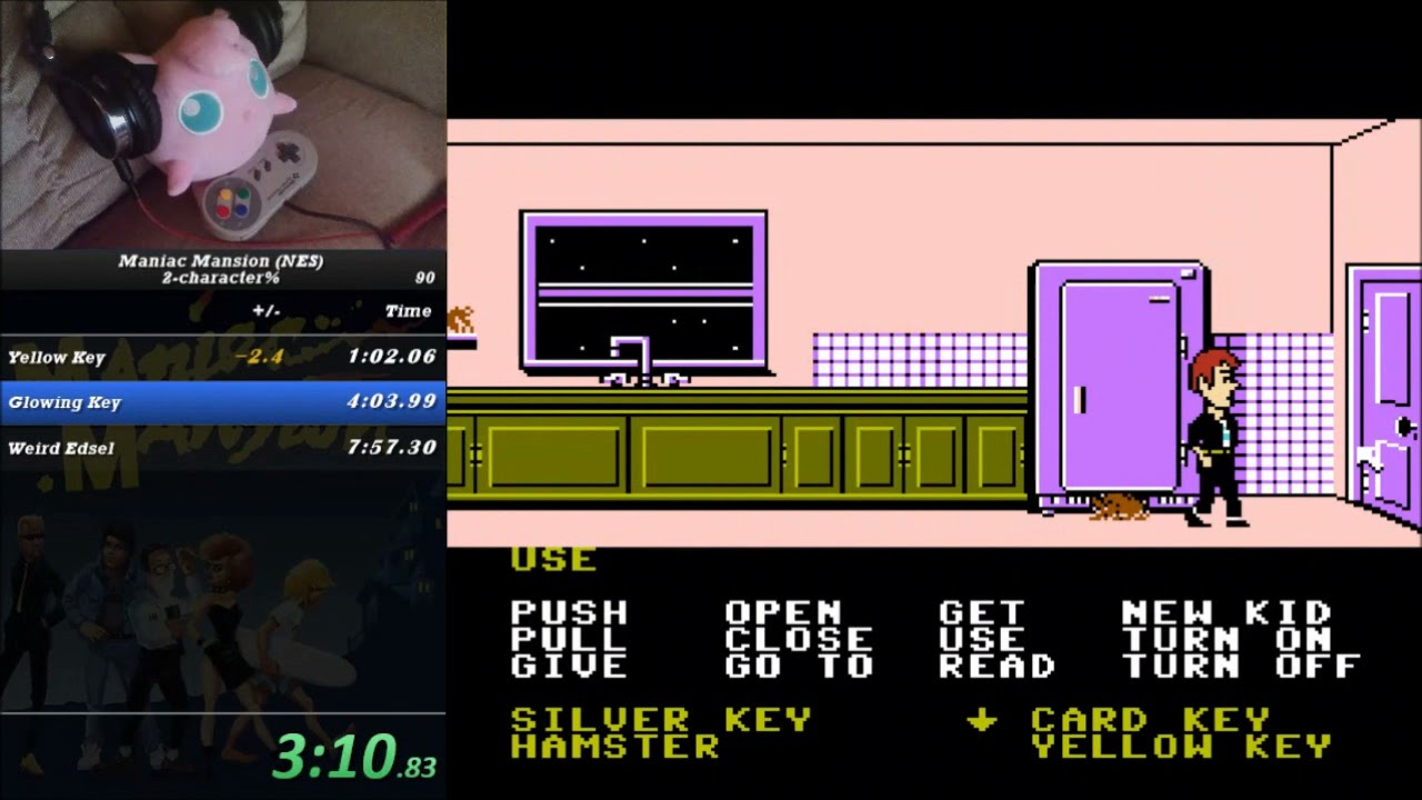 [06:58] Maniac Mansion (NES) 2-character% Speedrun (WR)