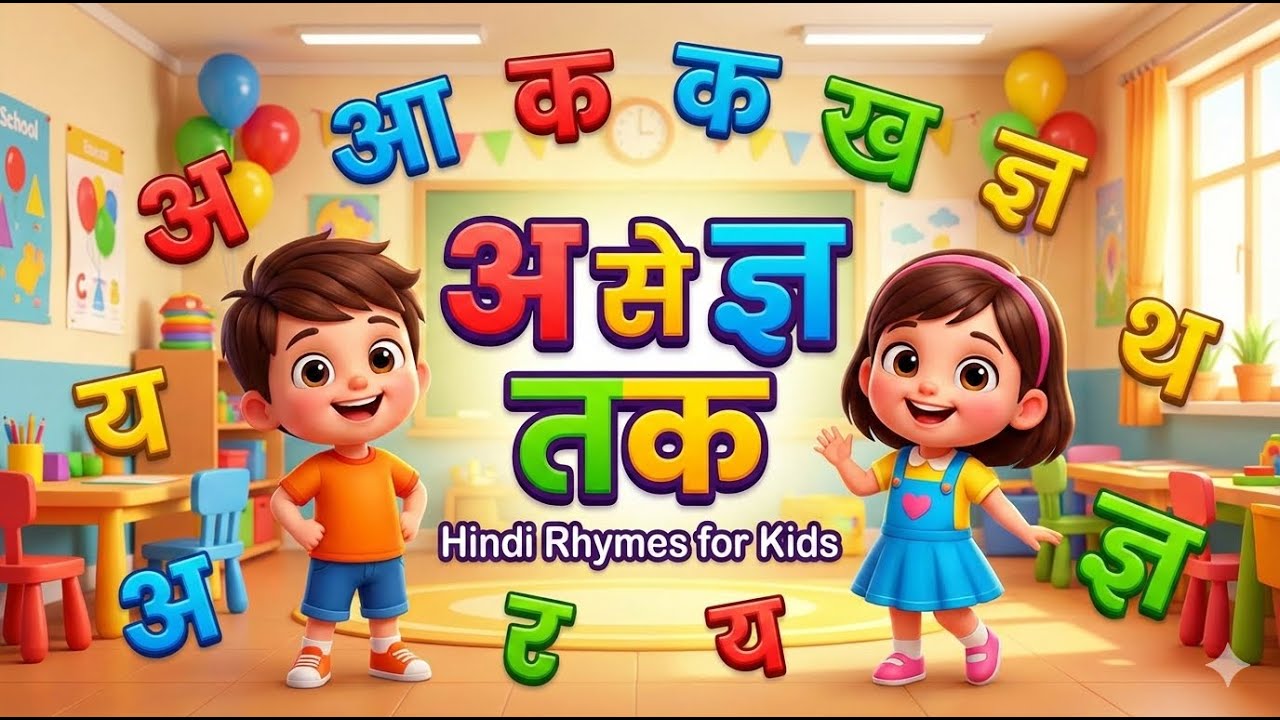 अ से ज्ञ तक | Hindi Alphabet Song | Kids Learning Video 😻🌞 Hindi Rhymes for Kids | 
