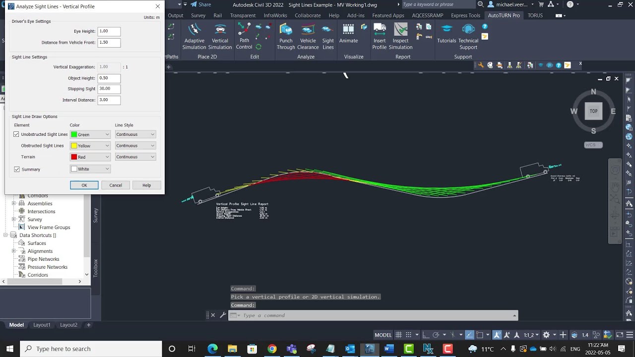 AutoTURN - Analyze Sight Lines