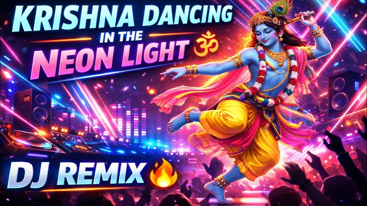 Krishna Dancing In The Neon Light 🕉️ | DJ Remix 🔥