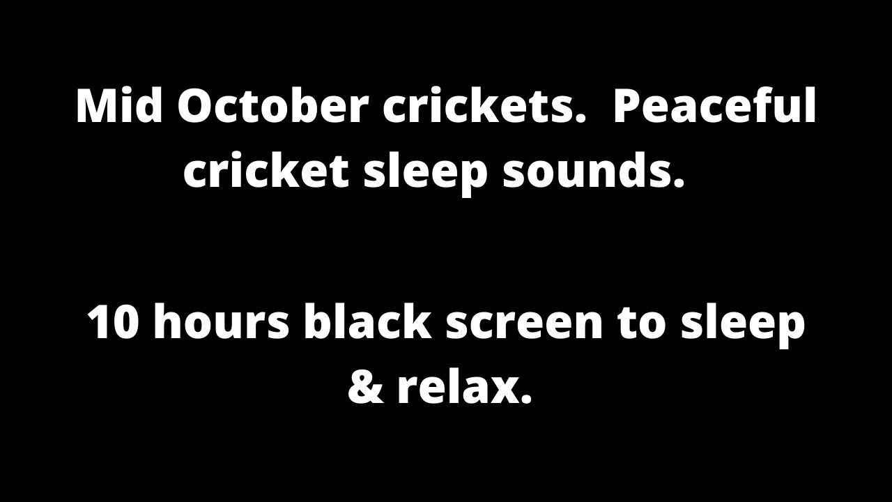 Mid October crickets katydids black screen to sleep & relax, cricket katydid sounds sing white noise