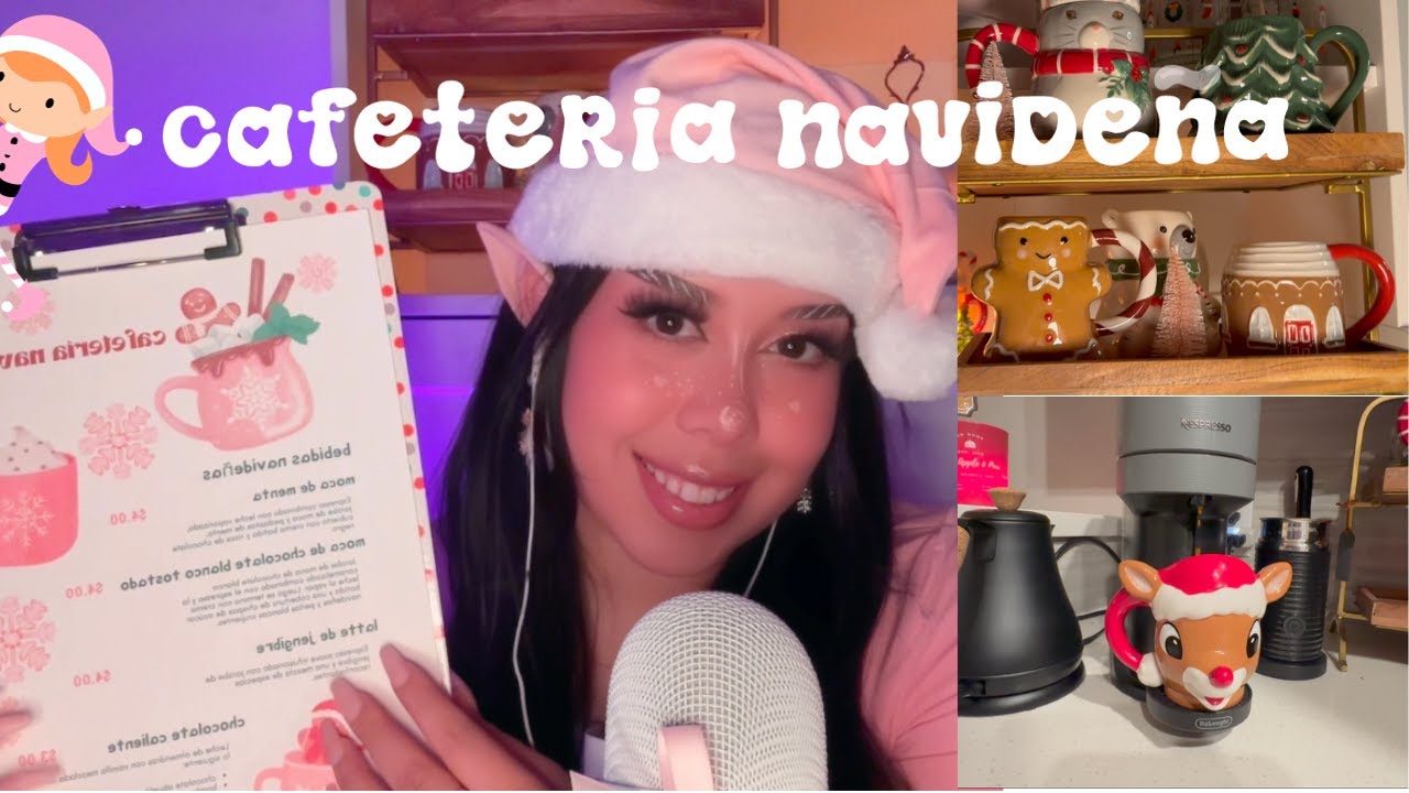 ASMR ESPAÑOL| ♥ cafeteria navideña ☕️ christmas cafe roleplay