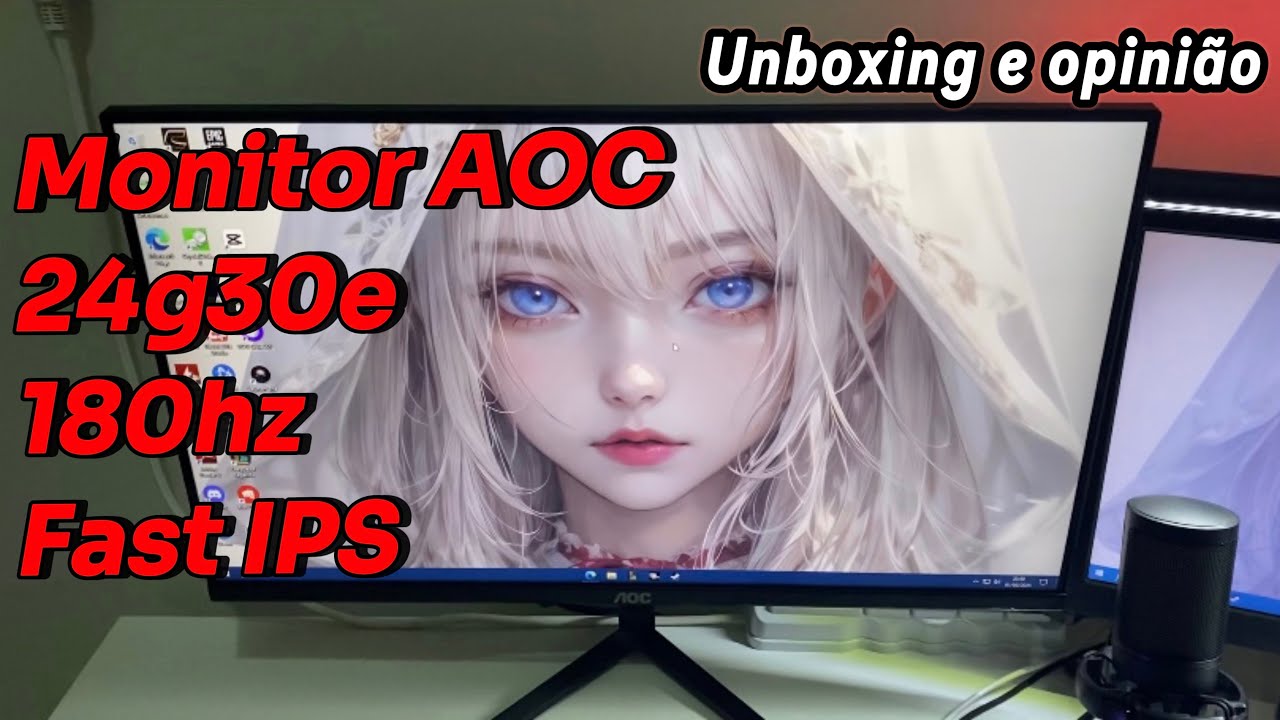 Monitor AOC 24g30e 180hz 1ms Fast IPS, Unboxing e testes!