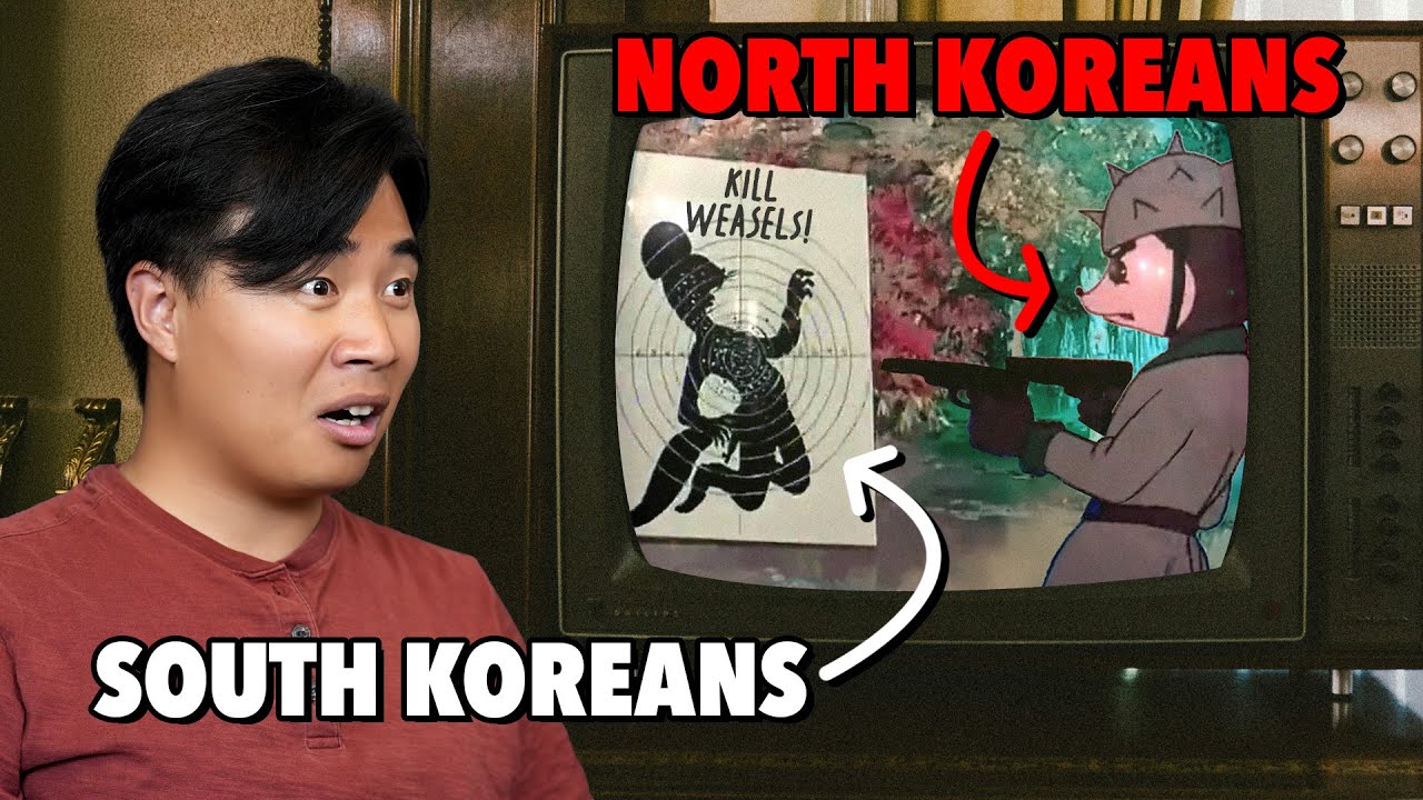 North Korean Reacts to VIOLENT Propaganda Cartoon from his Childhood