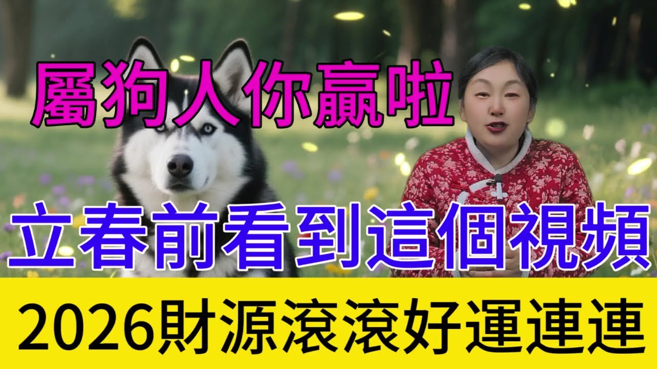 立春啓運財門開，福犬聚財發大財！屬狗人2月4日前看完，2026年非常旺，財運事業雙豐收！ #運勢 #補財庫旺財氣 #財富 #生肖