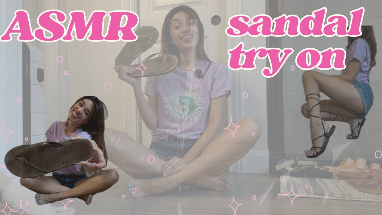 ASMR sandal try on