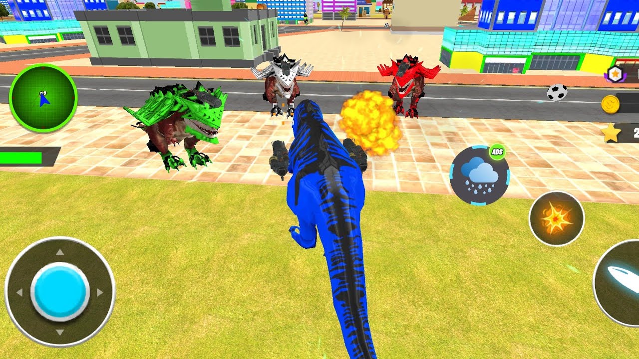 Blue Robot Multiple Transformers Dino Car Jet Robot Action - Android Gameplay Part-10