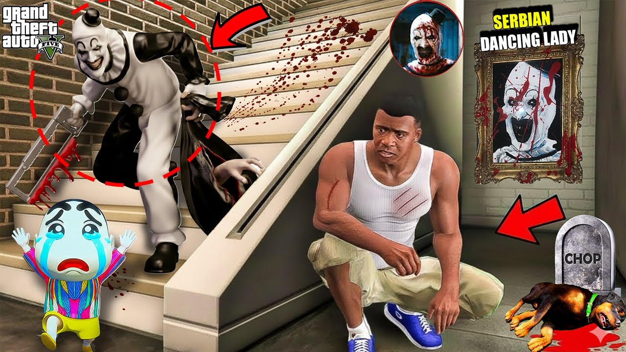 Franklin Protect His House From Serbian Dancing Lady and Save SHINCHAN & CHOP GTA V!