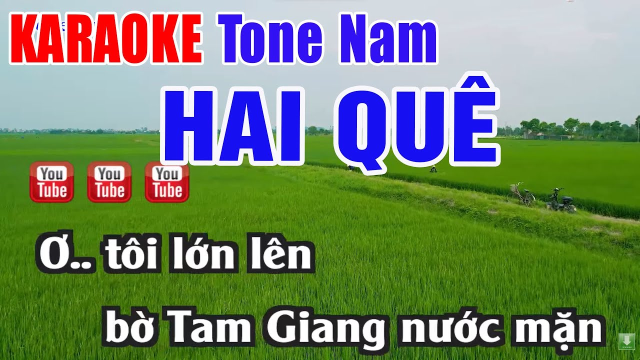 Hai Quê KARAOKE Tone Nam Beat Chuẩn Hay Nhất 2025 - Nhạc Sống Thanh Ngân