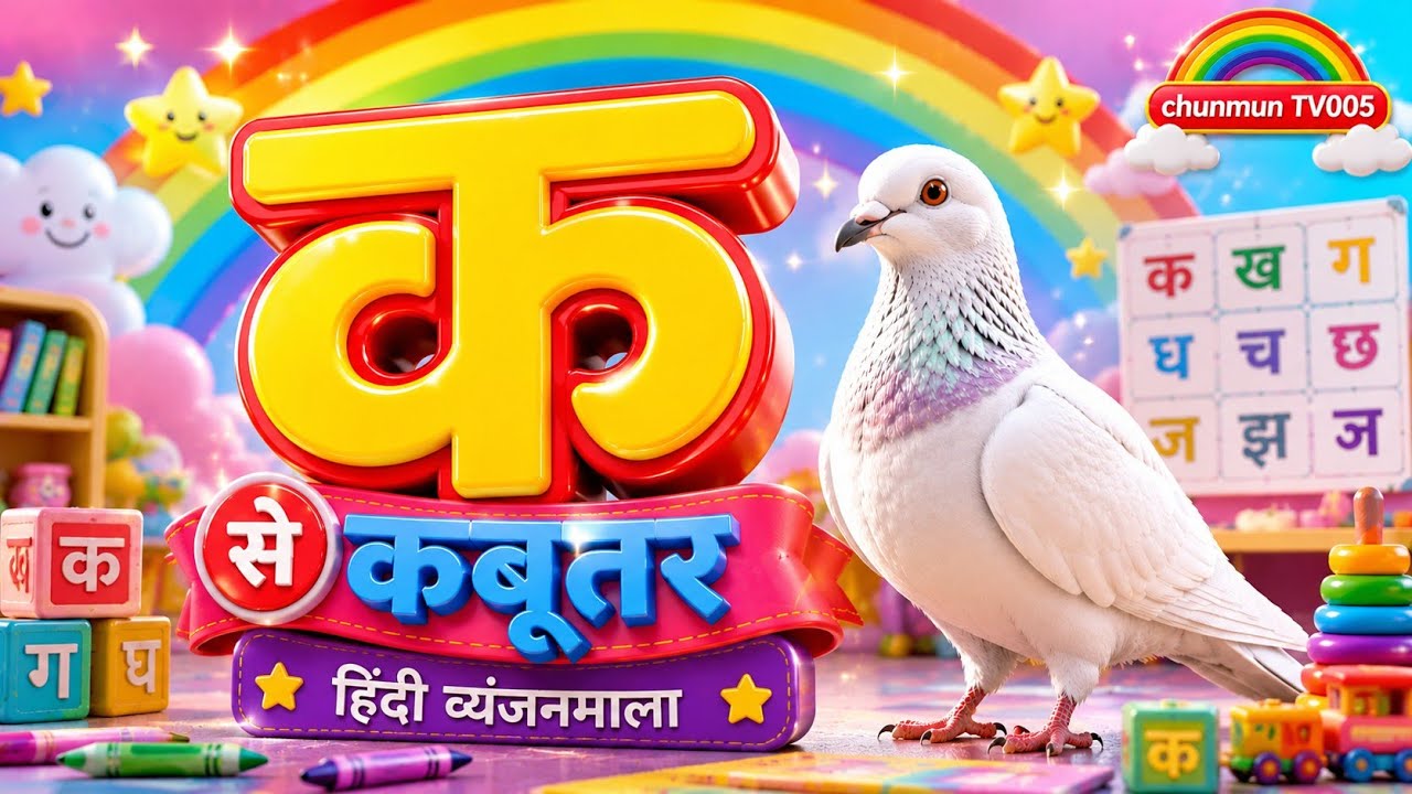 क से कबूतर | ख से खरगोश | हिंदी स्वर व्यंजन माला | Hindi Varnamala for Kids