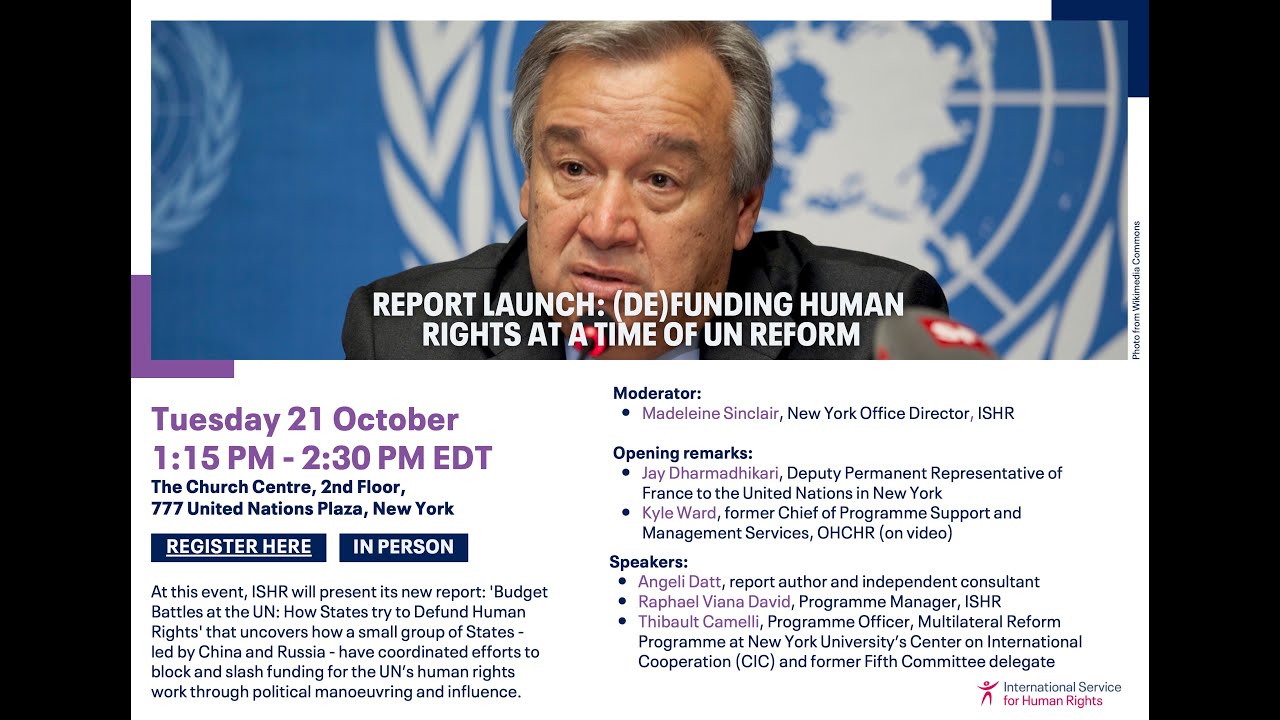Report launch: (De)funding human rights at a time of UN reform