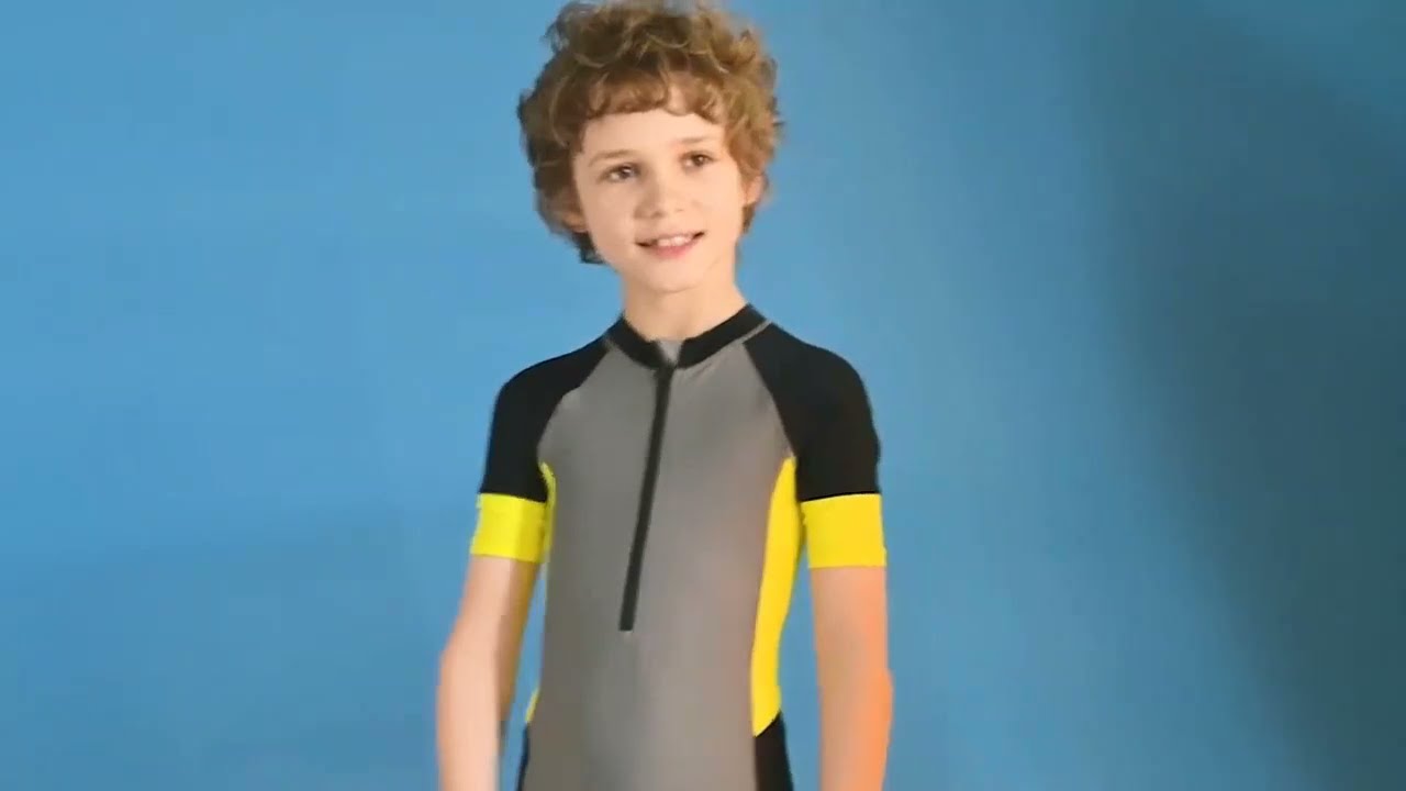 Julysand Toddler Boys Sunsuits One Piece Bathing Suit Rash Guard Swimwear with Zipper Surf Suit