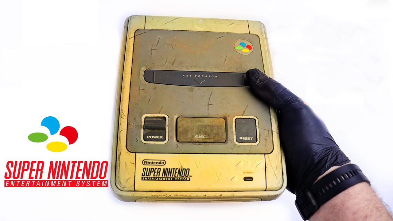 Восстановление и ремонт оригинальной мертвой и пожелтевшей Nintendo SNES — Vintage Console — ASMR