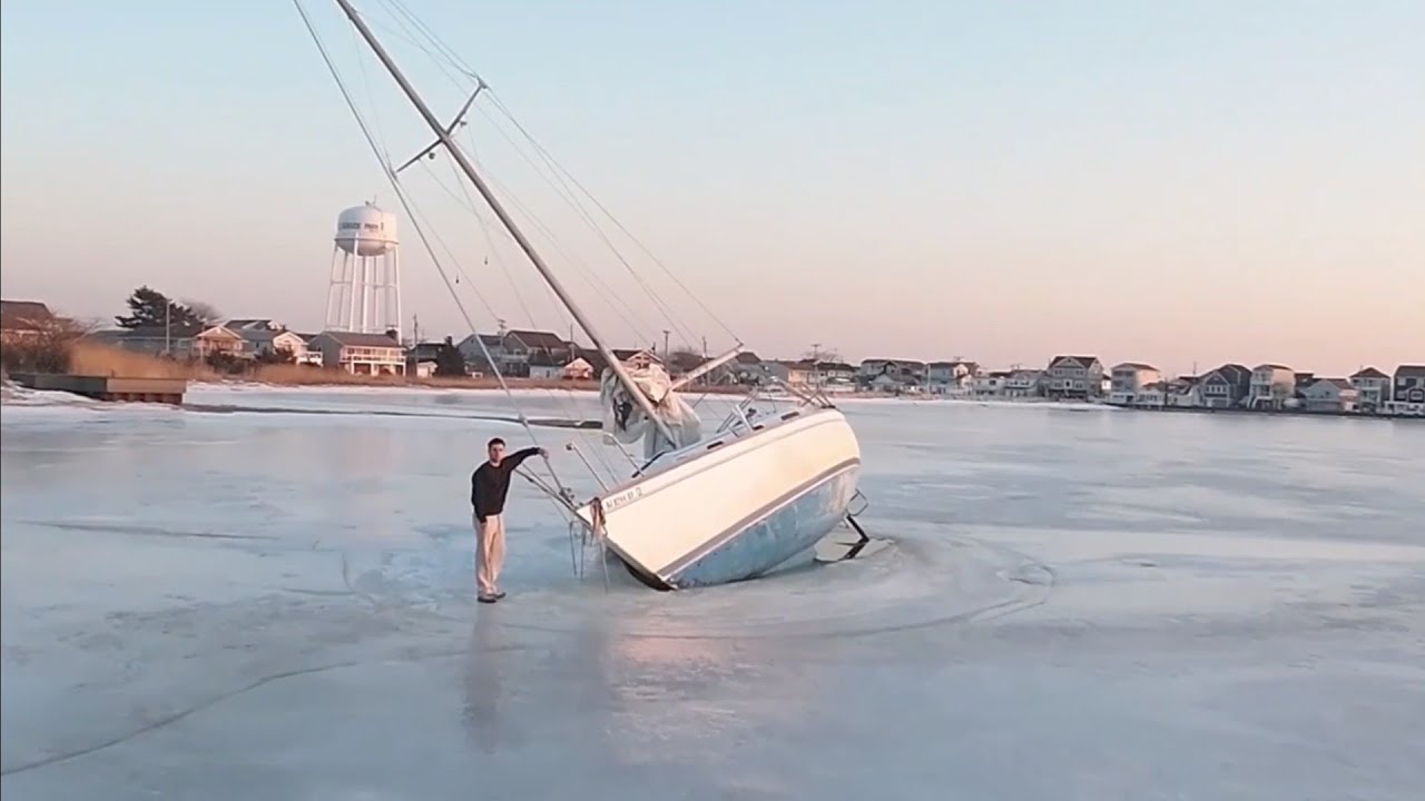 Shipwrecked New Jersey Shore Frozen Bay 