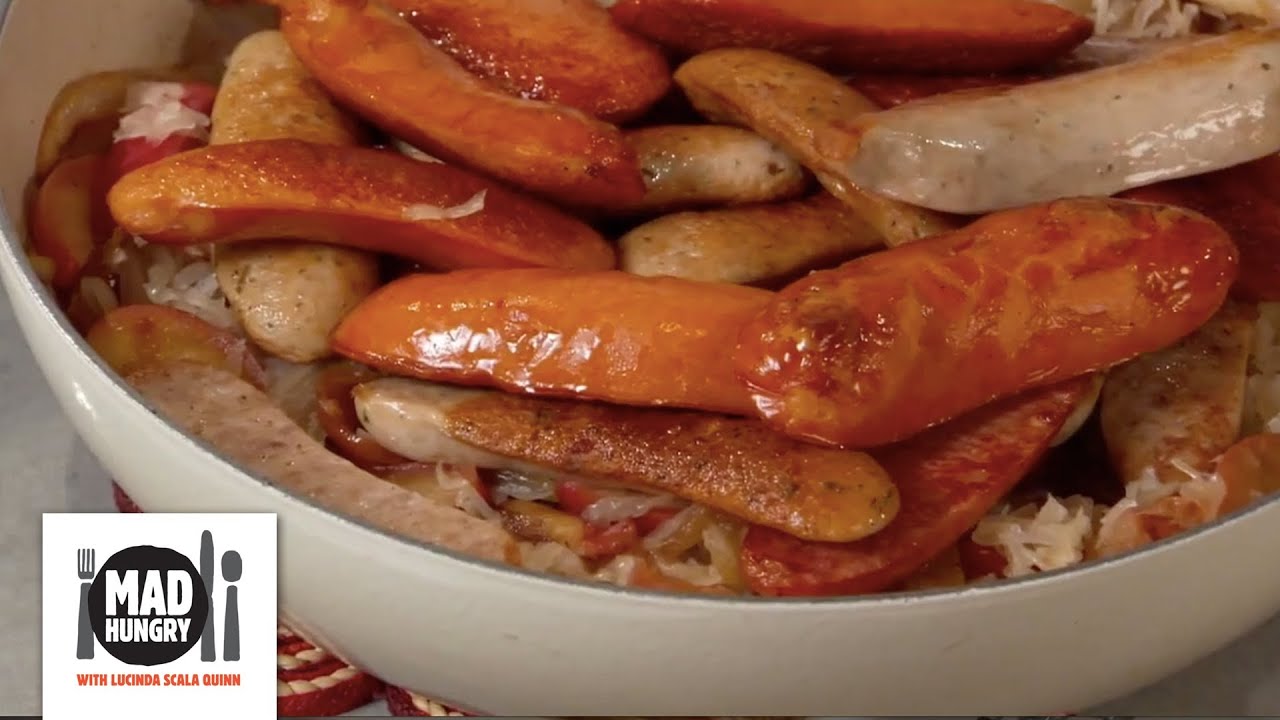 German Sausage with Cider Sauerkraut - Mad Hungry with Lucinda Scala Quinn