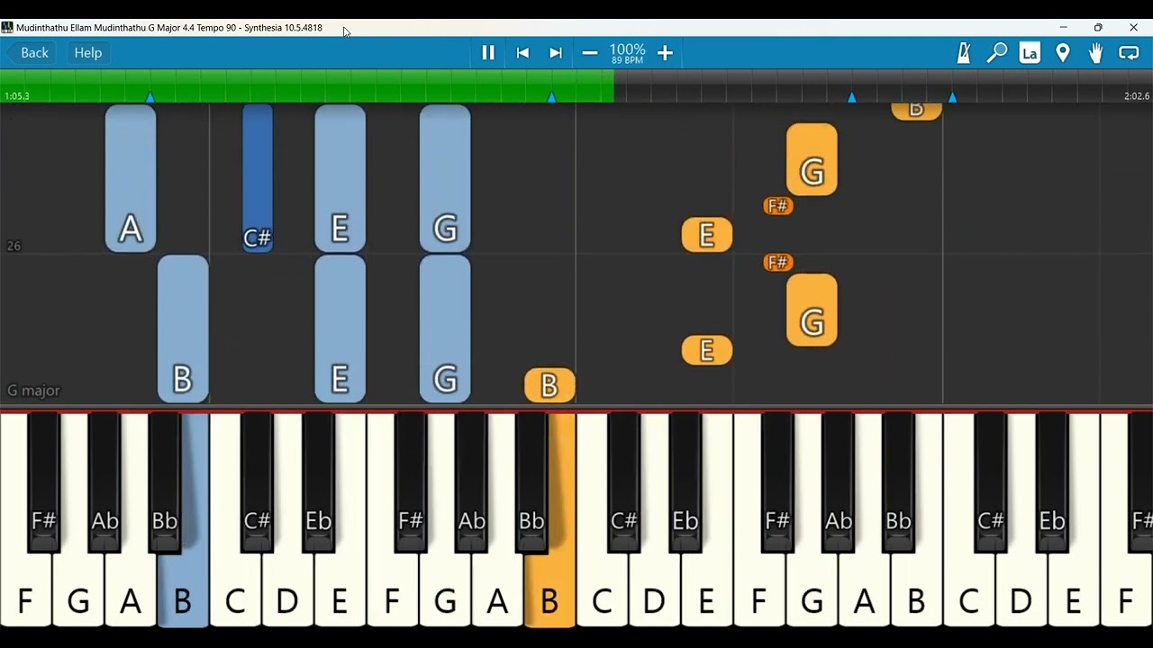 Mudinthathu Ellam Mudinthathu G Major 4 4 Tempo 90 | Keyboard Notes and Chords