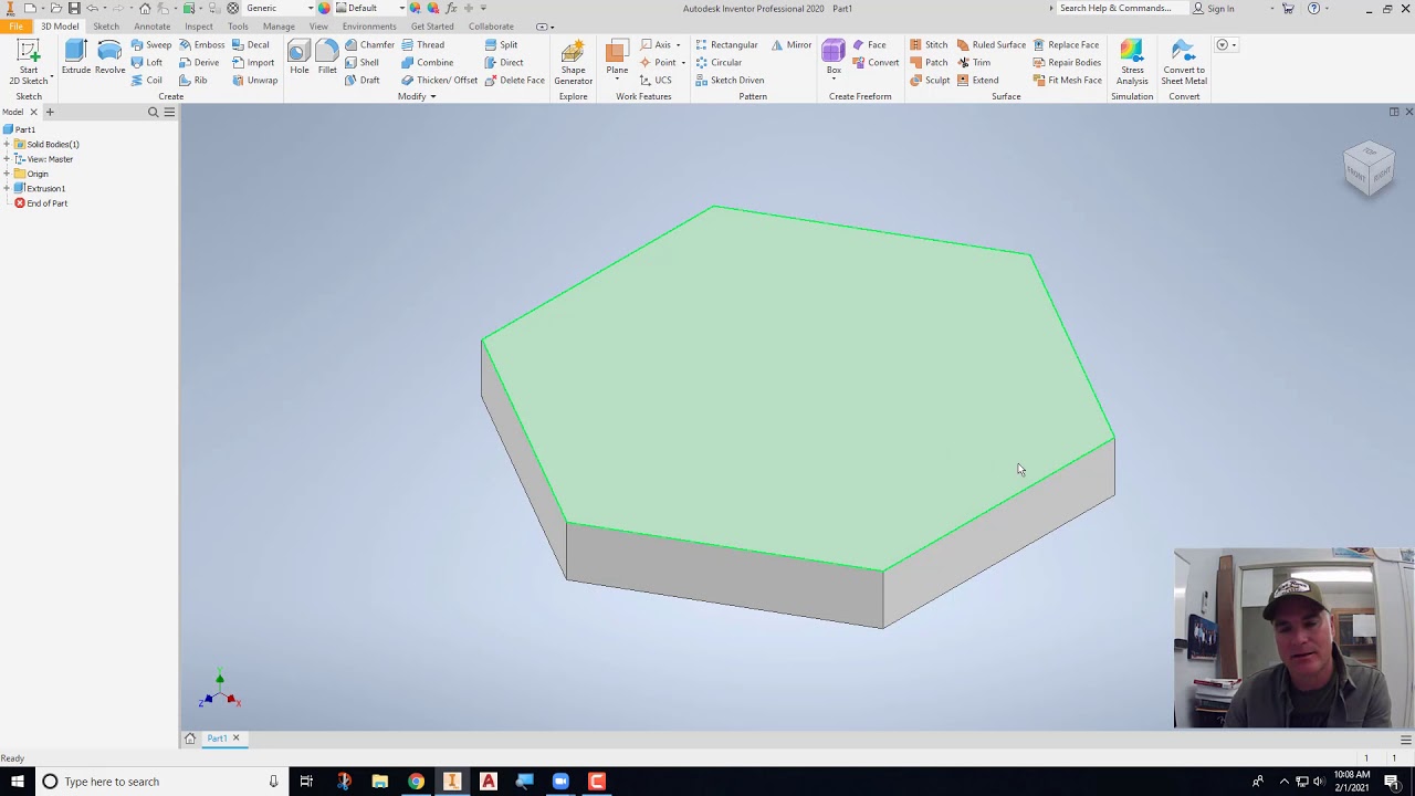 Simple Sweep using Autodesk Inventor