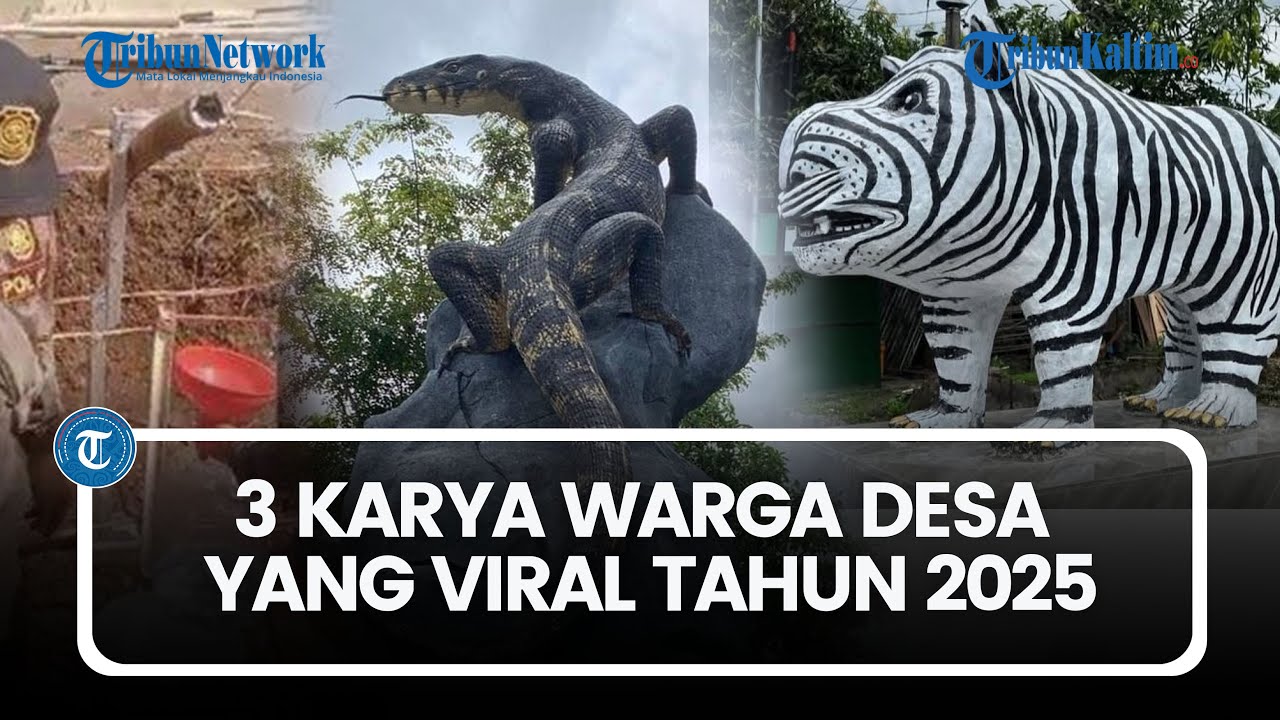 3 Karya Warga Desa yang Viral Tahun 2025: Patung Macan Putih, Tugu Biawak, hingga Instalasi Bambu