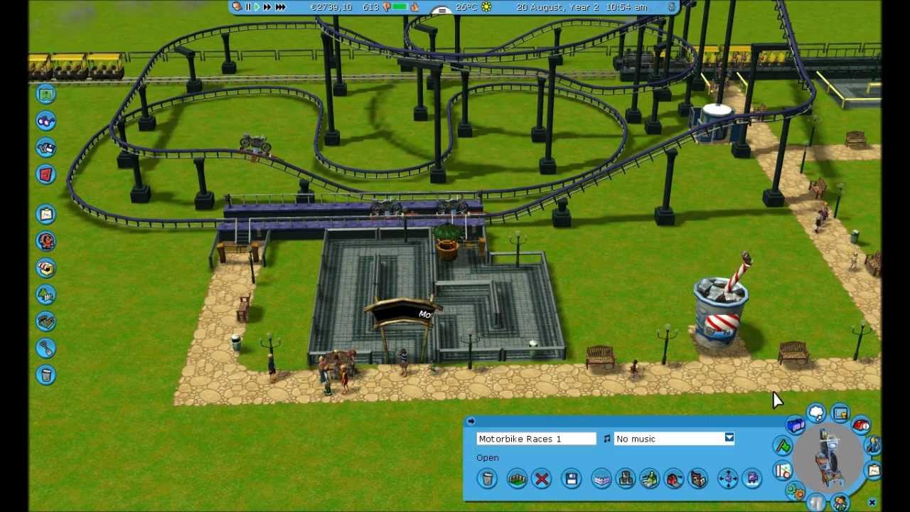 Let's Play RollerCoaster Tycoon 3 Platinum (Part 9) Motorcycle Coaster