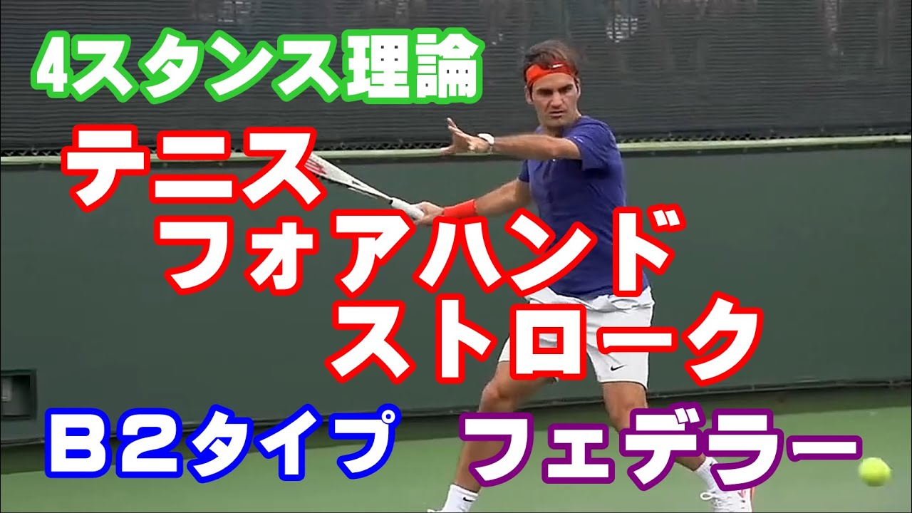 【４スタンス研究】 テニス フォアハンドストローク  B２タイプ その特性に合った打ち方