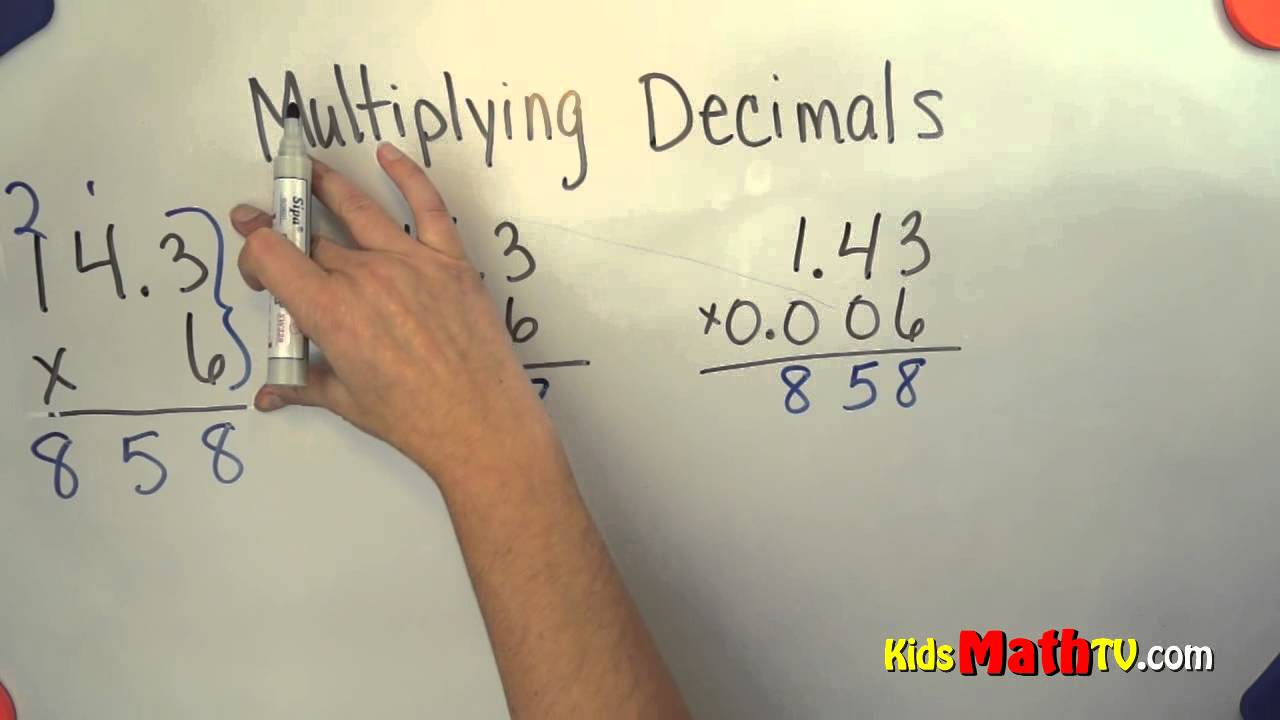 Multiplying Decimals Math Lesson for 4th, 5th and 6th grade kids