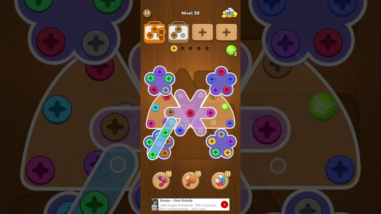 Screw Wood Jam: Tuerca & Perno - Level 59 #Game #ScrewWoodJam #Puzzle