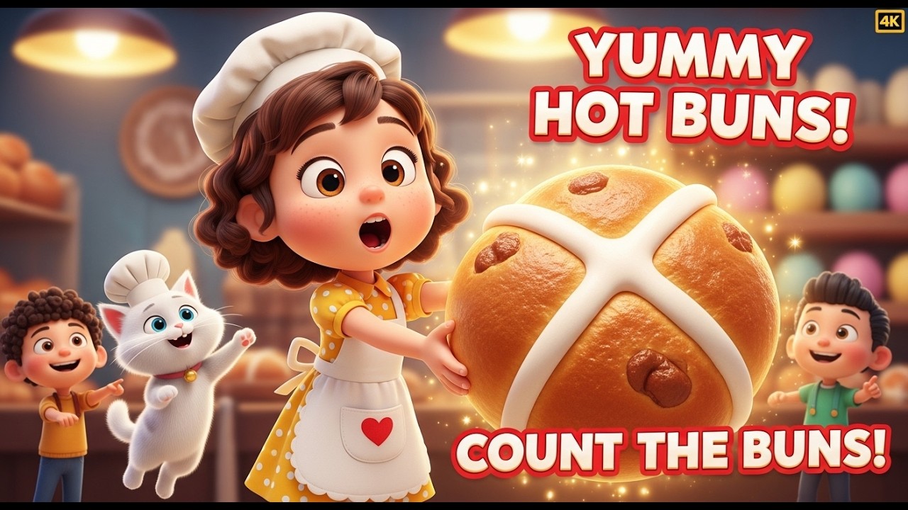 Hot Cross Buns 🧁 | Nursery Rhymes for Kids | Kids Songs & Baby Songs | Preschool Learning