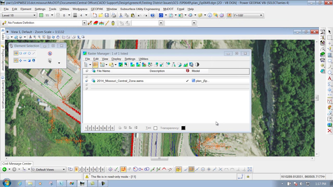 MicrostationV8I SS4 16.4 WMS Imagery