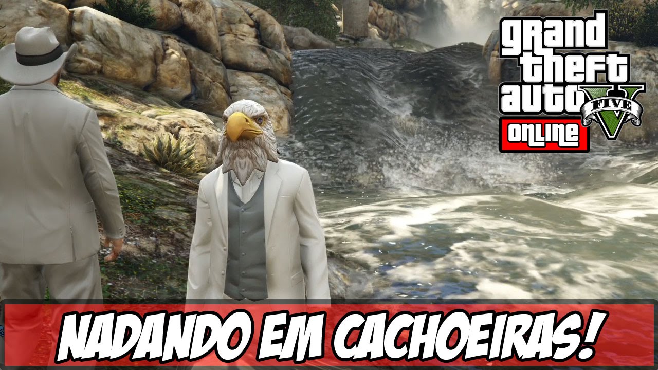 GTA V - Descendo as Cachoeiras Nadando Insanamente! (Ps4)