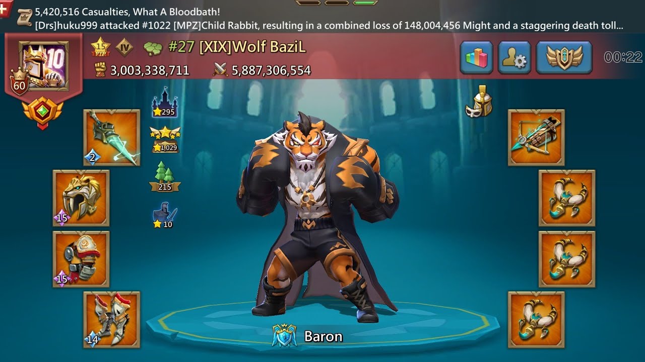 Wolf Bazil Solos 2B+! Lords Mobile