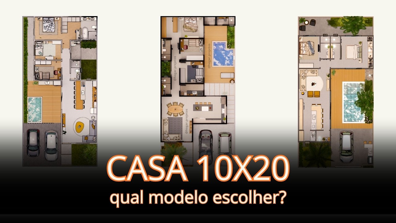 Qual casa funciona melhor no terreno 10x20? Compare 3 projetos antes de construir