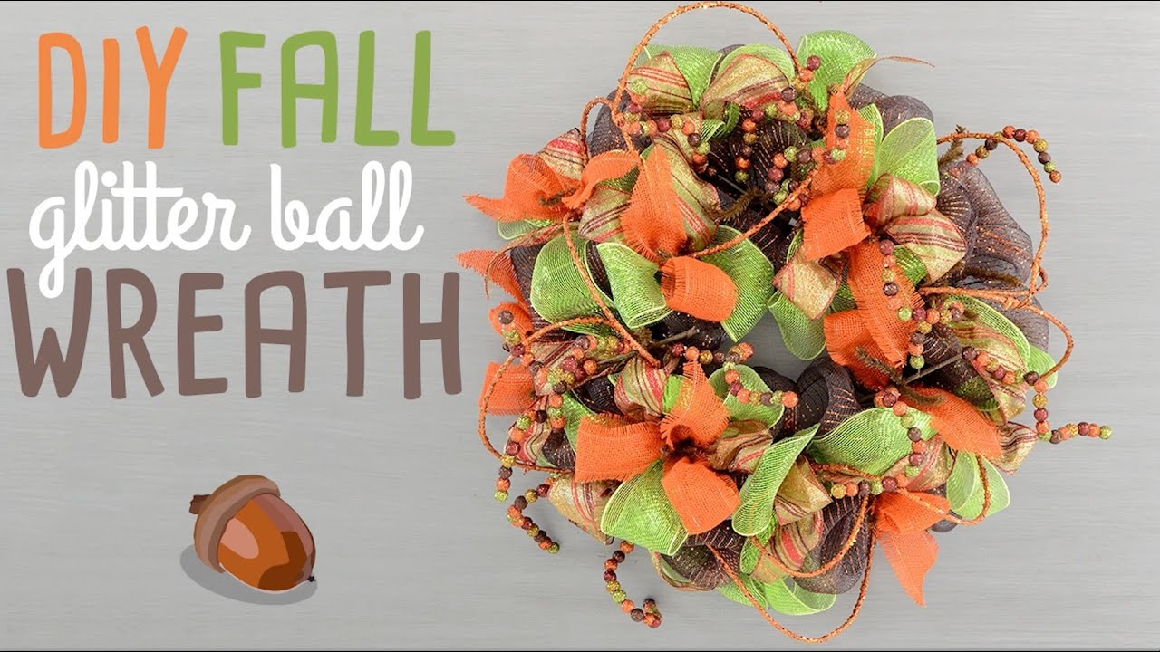 Fall Glitter Ball Wreath