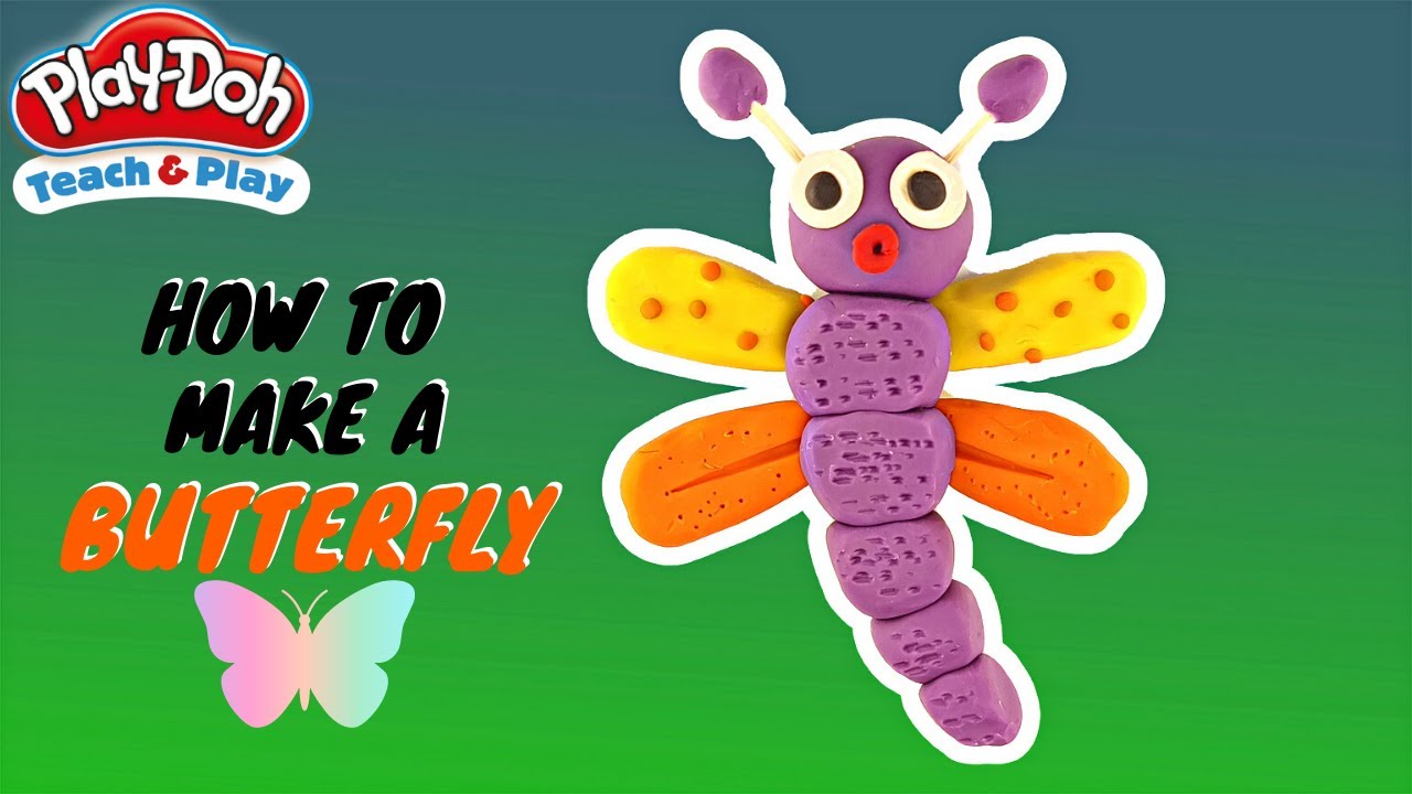 HOW TO MAKE A CUTE BUTTERFLY🦋 PLAY DOH - EASY PLAYDOUGH IDEA