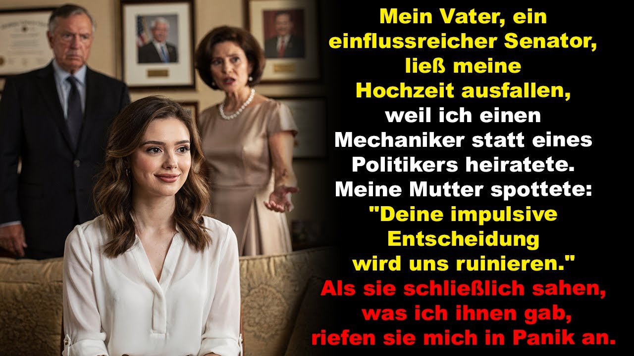 Mein Vater, ein einflussreicher Senator, ließ meine Hochzeit ausfallen, weil ich einen Mechaniker