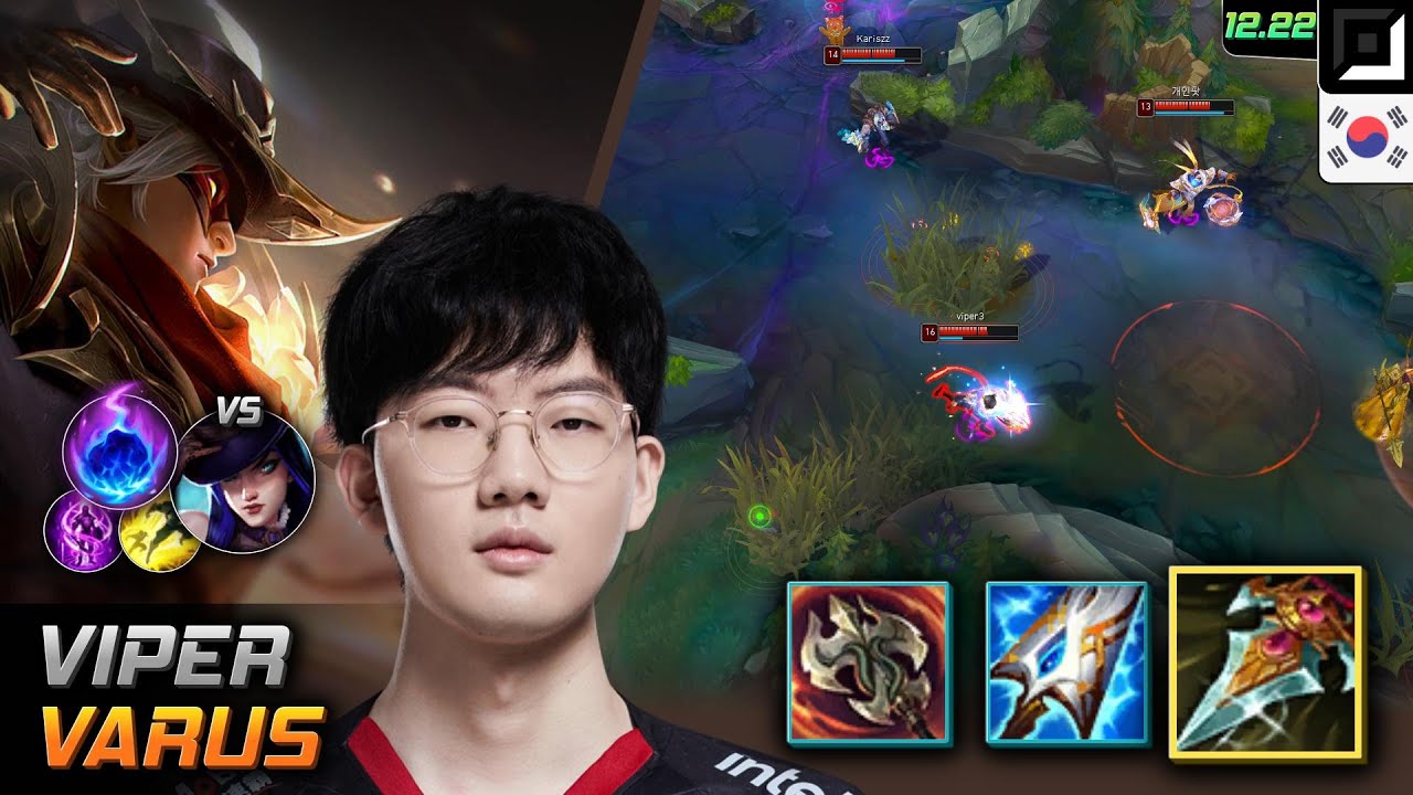 Viper Adc Варус Build Коготь охотника Магическая комета - LOL KR 12.22