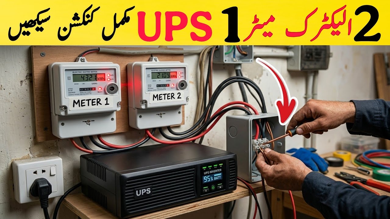2 meter 1 ups connection kaise karen | How to connect two meter with one ups | two meter one ups