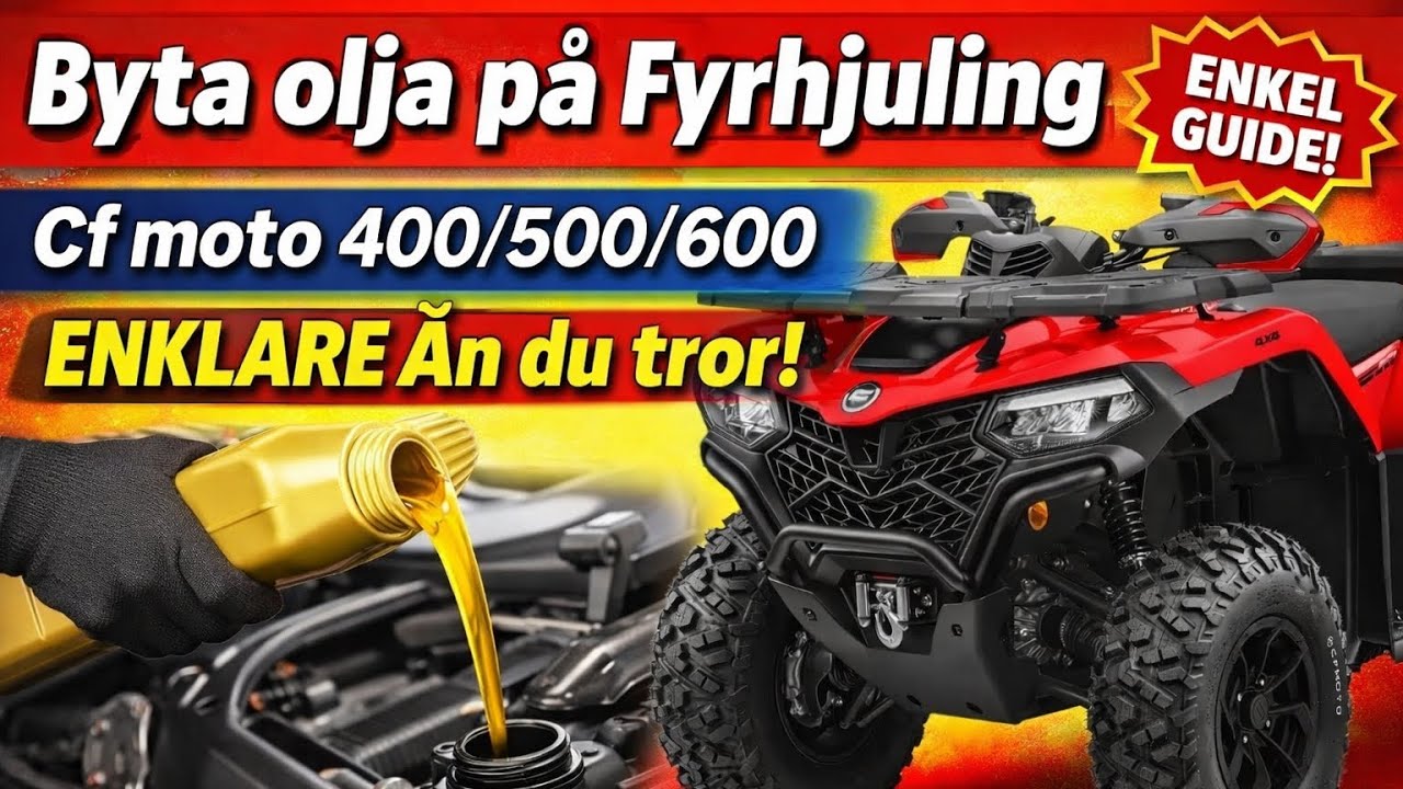 Byta olja på Fyrhjuling - Cf moto 400/500/600 - ENKLARE Än du tror!