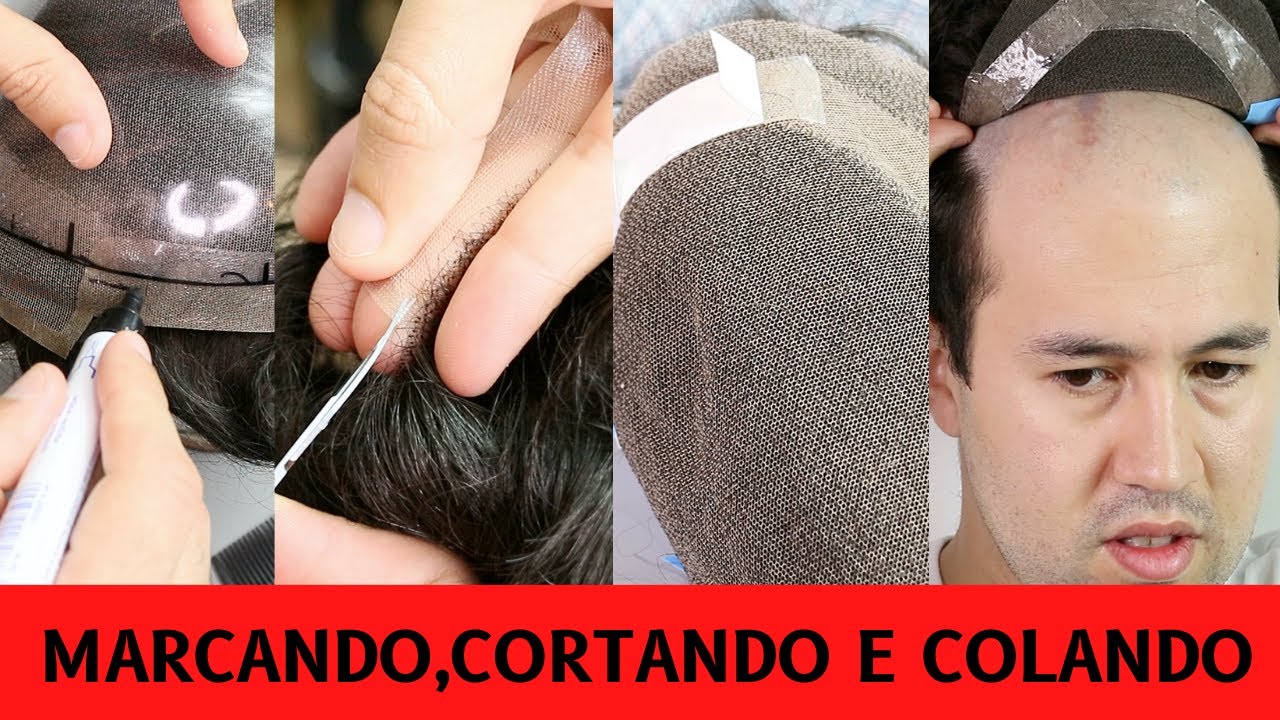 UNBOXING, MARCANDO, CORTANDO E COLANDO A PROTESE | #PRÓTESECAPILARMASCULINA | @JADSON.ANDRESEN