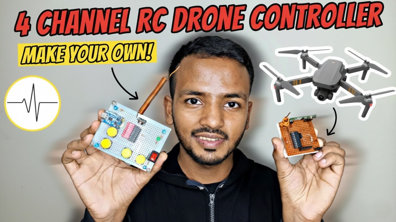 How to make 4 channel RC controller and receiver | ht12e ht12d | diy controller | drone controller 