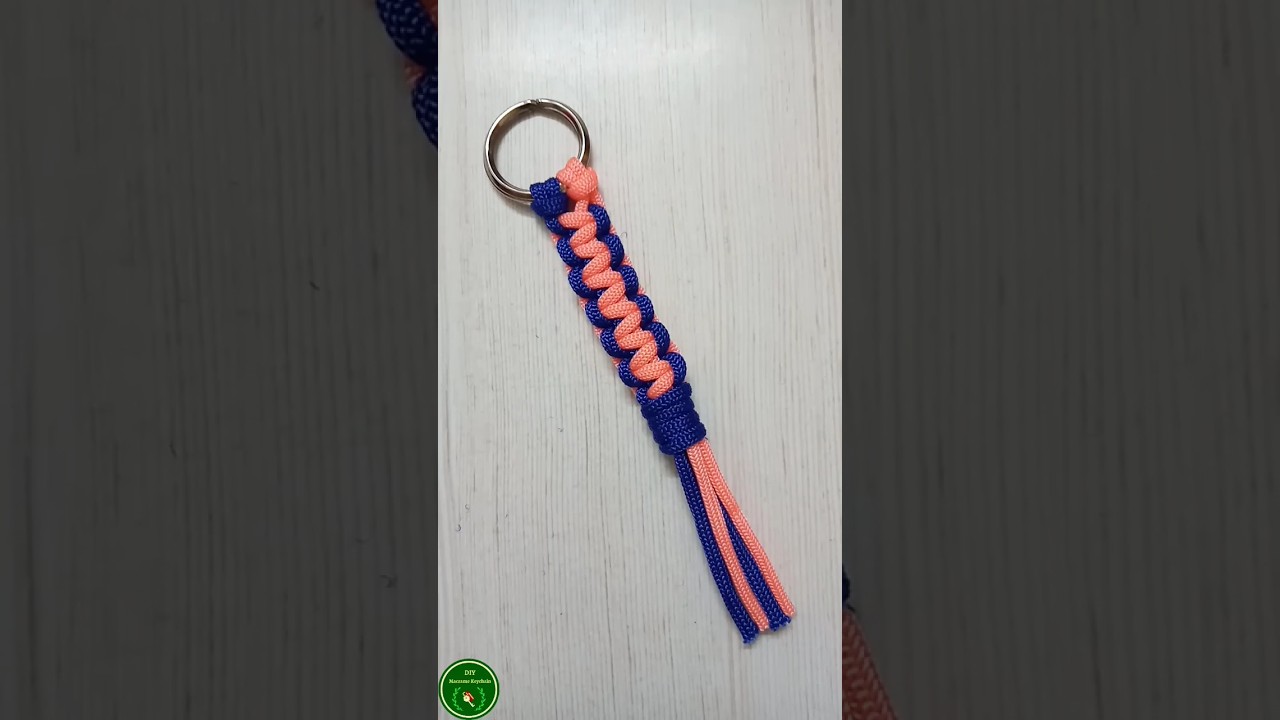 Easy Macrame Keychain DIY ✌️ #shorts #diy #macrame #keychain #tutorial
