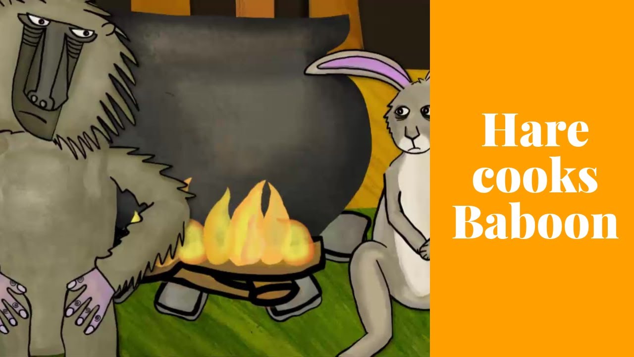 Hare cooks Baboon