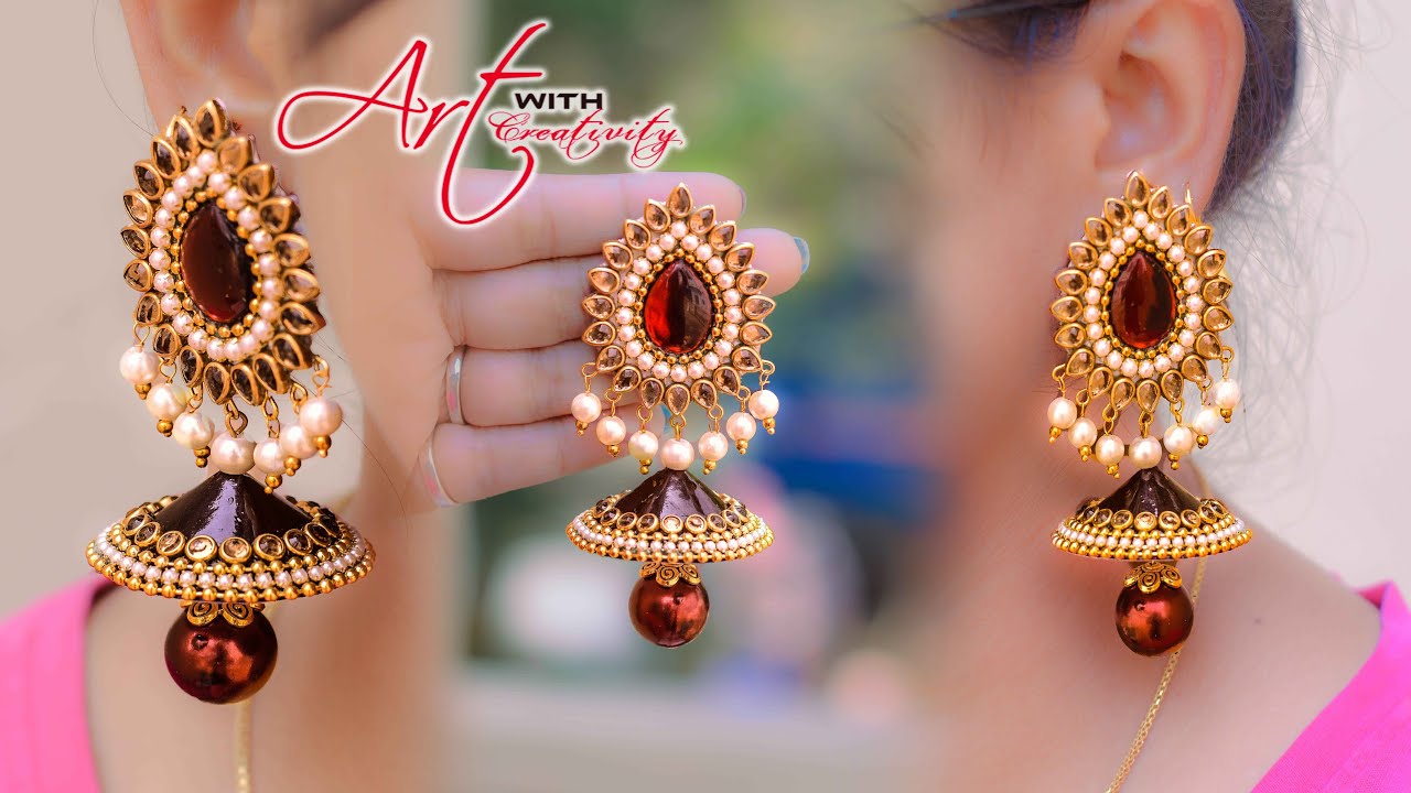 Make beautiful Paper Earrings | handmade jewelry | made out of paper | Art with Creativity