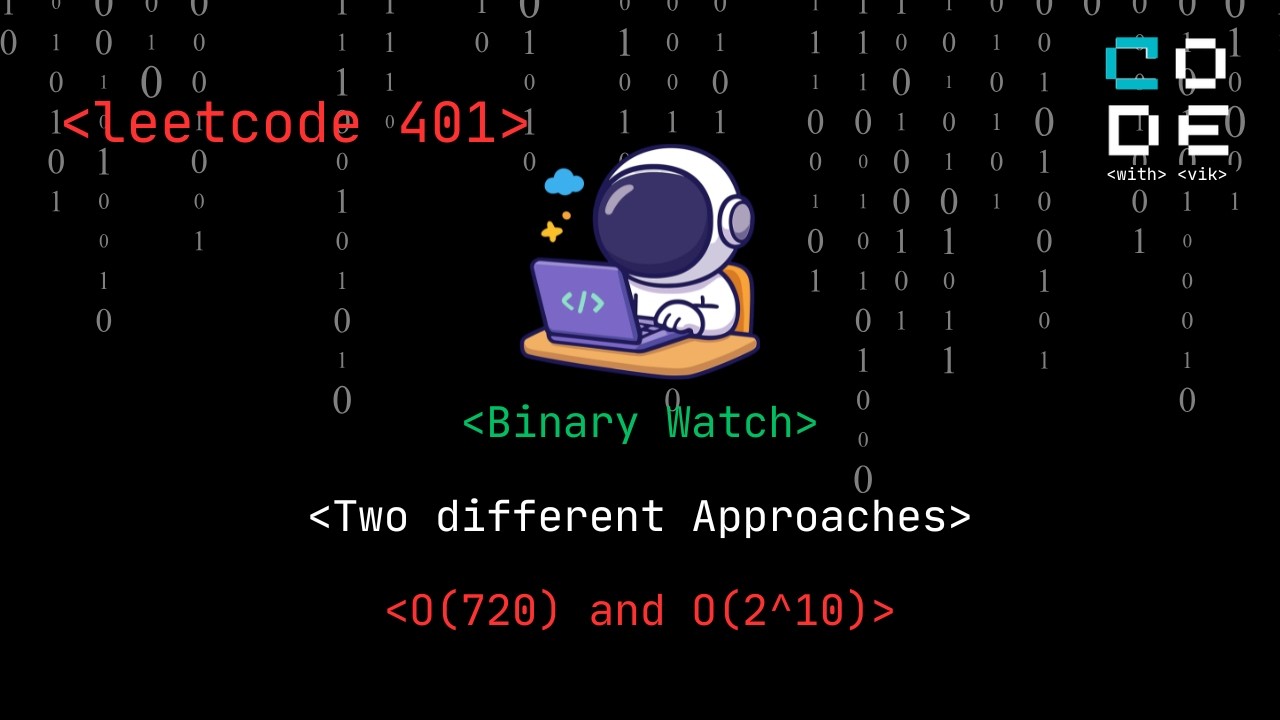 leetcode 401 | Binary Watch | Begineer Friendly | Bits | DSA | Leetcode | Bit Manipulation