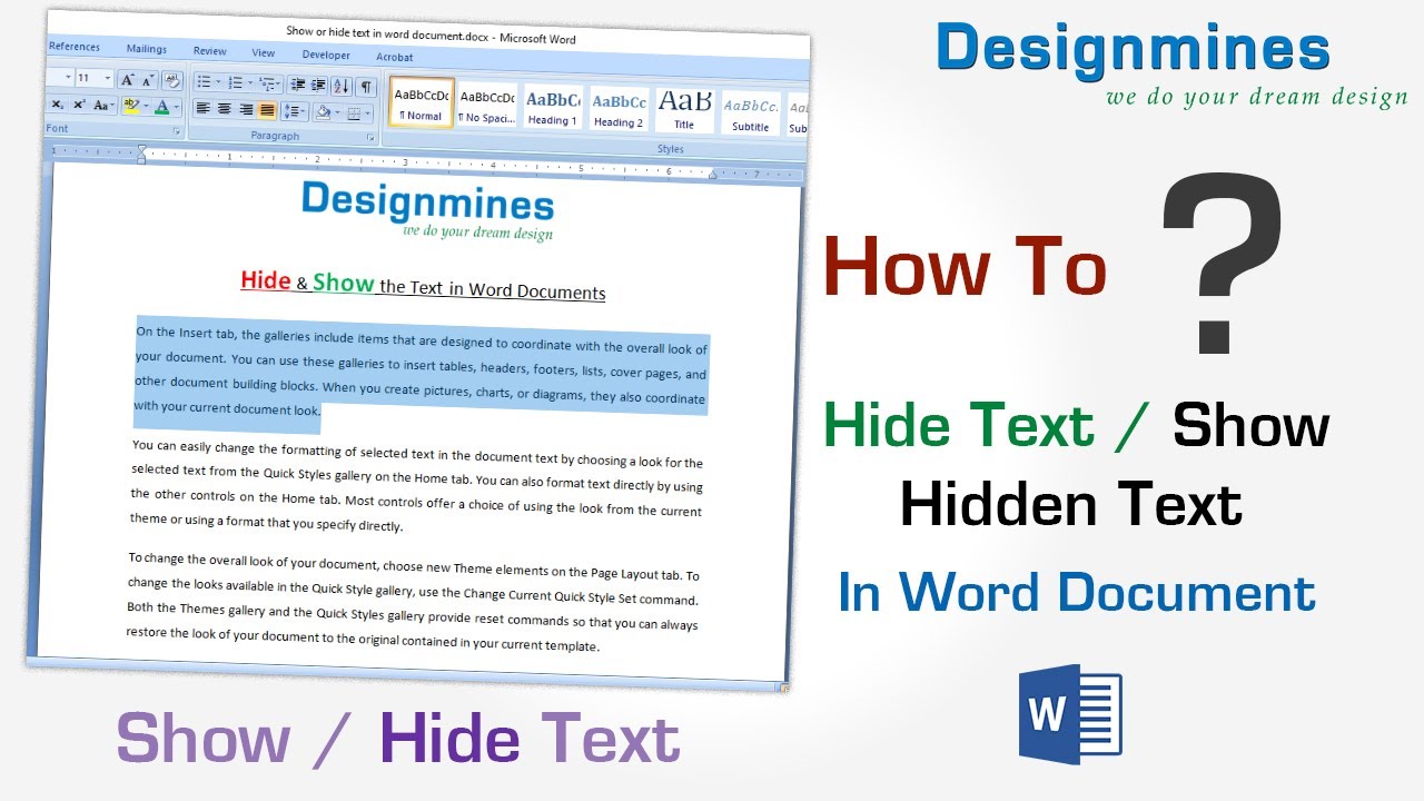 Show or Hide Text in Word Document