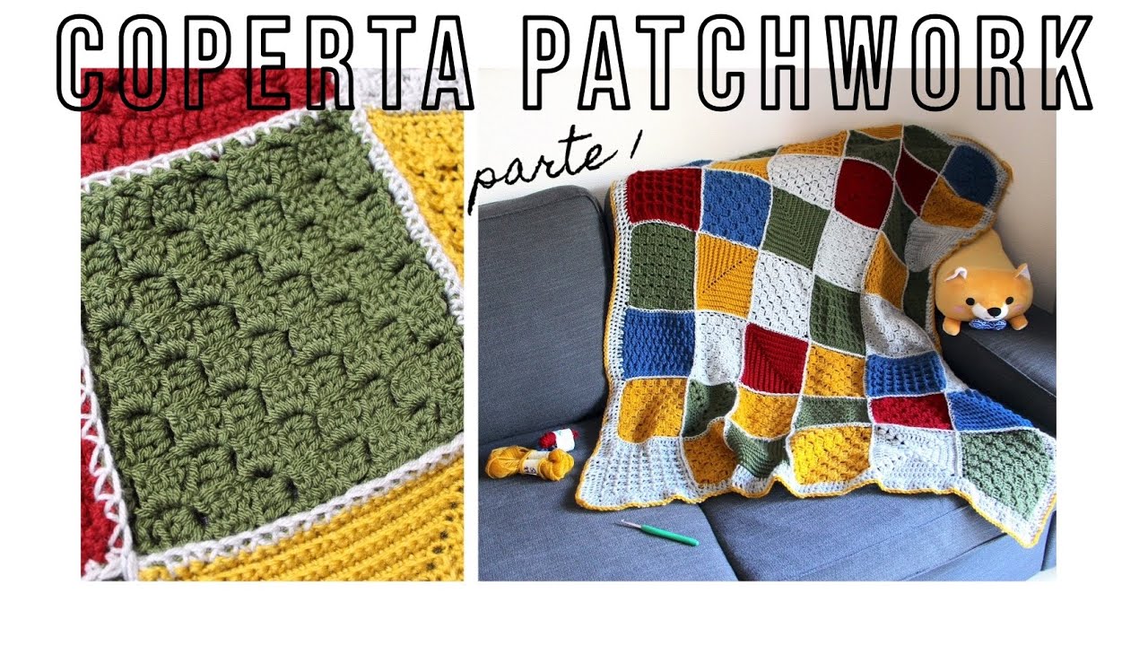 Tutorial Uncinetto - Coperta Patchwork (1/6) - diagonale di maglie alte