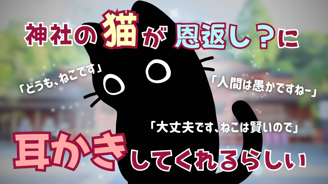 【シチュエーションASMR】神社の猫が恩返しに耳かきしてくれるらしい/耳かき/綿棒
